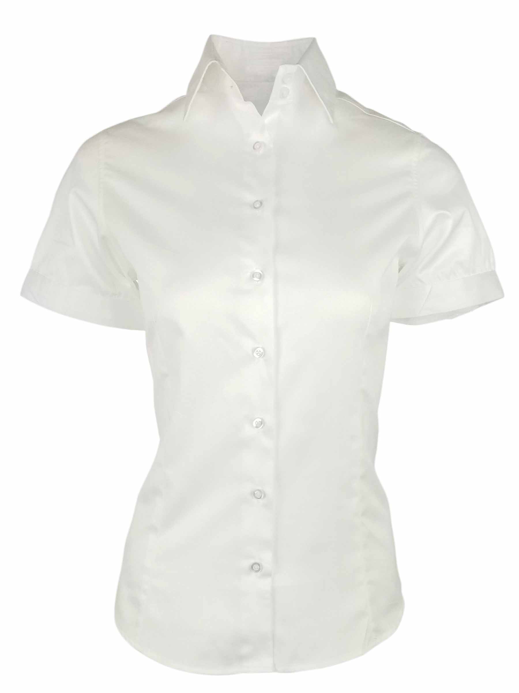 Women's Everyday Basic Shirt - White Short Sleeve | Uniform Edit