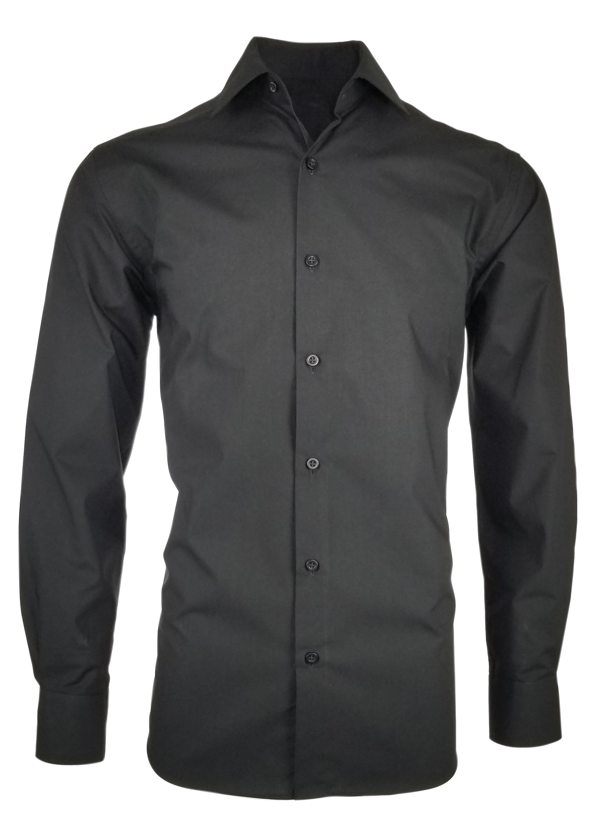 mens black long sleeve dress shirt
