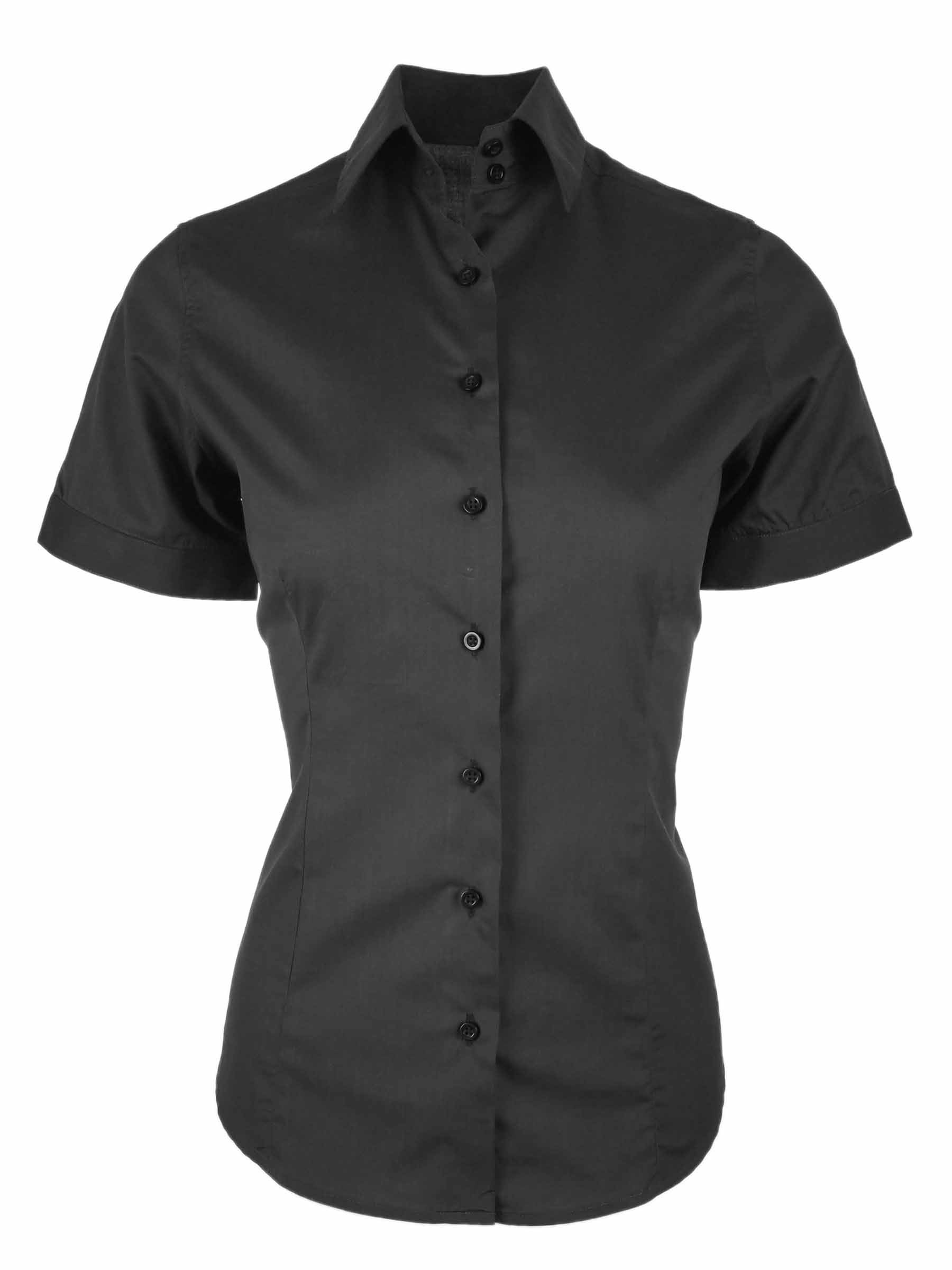 Women's Everyday Basic Shirt Black Short Sleeve Uniform Edit