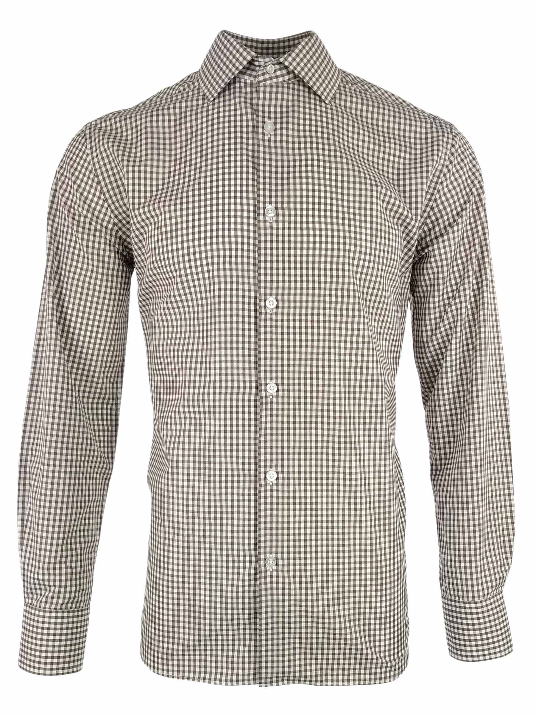 Men's Jones Shirt - Brown Check Long Sleeve - Uniform Edit