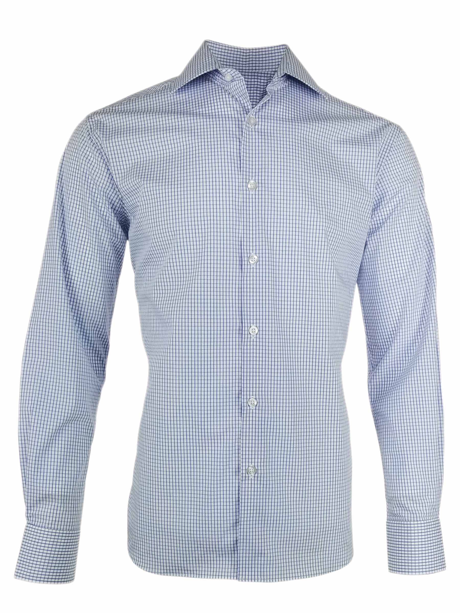 Men's New Sentinal Shirt - Blue White Check Long Sleeve - Uniform Edit