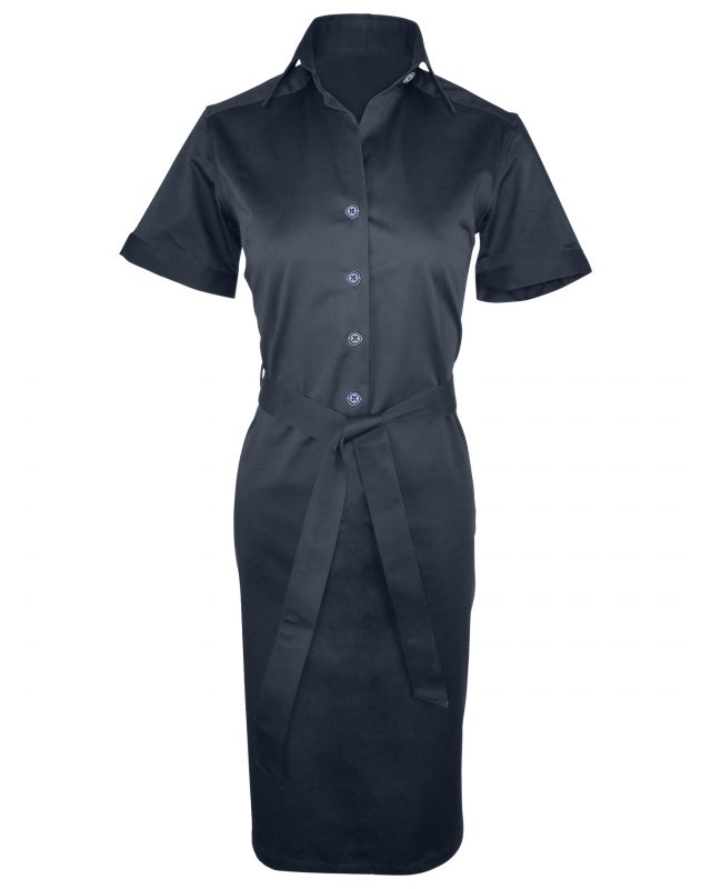 Shirt Dress - Black Three Quarter Sleeve | Uniform Edit