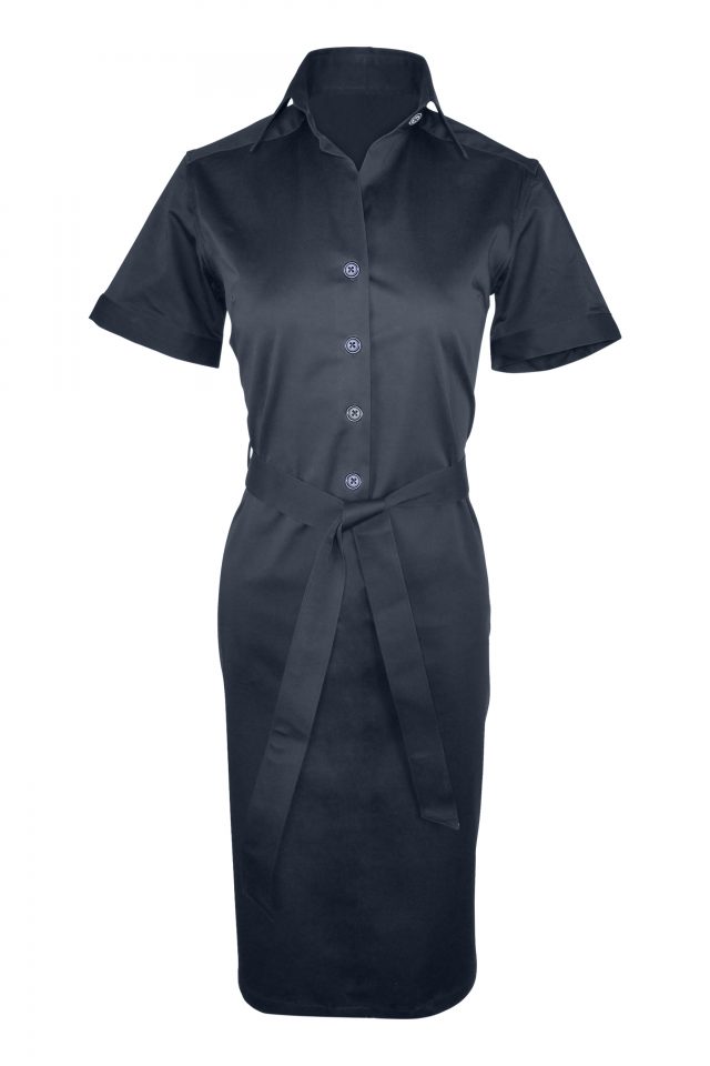 Shirt Dress Navy Short Sleeve Uniform Edit