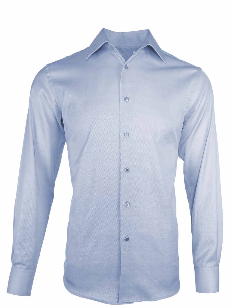 Men's Twill Shirt - Blue Long Sleeve - Uniform Edit