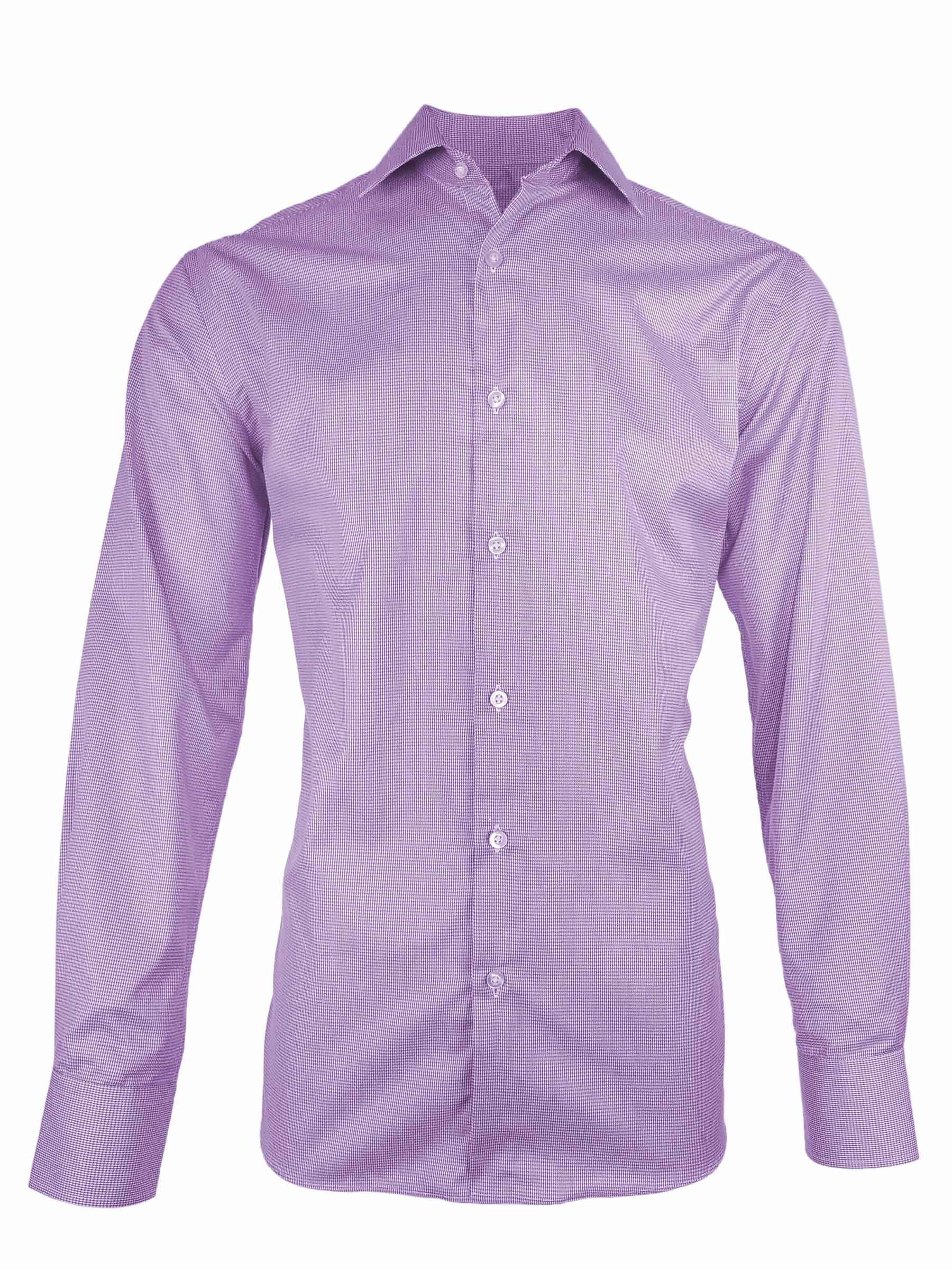 Men's Wilson Shirt - Purple Houndstooth Long Sleeve - Uniform Edit