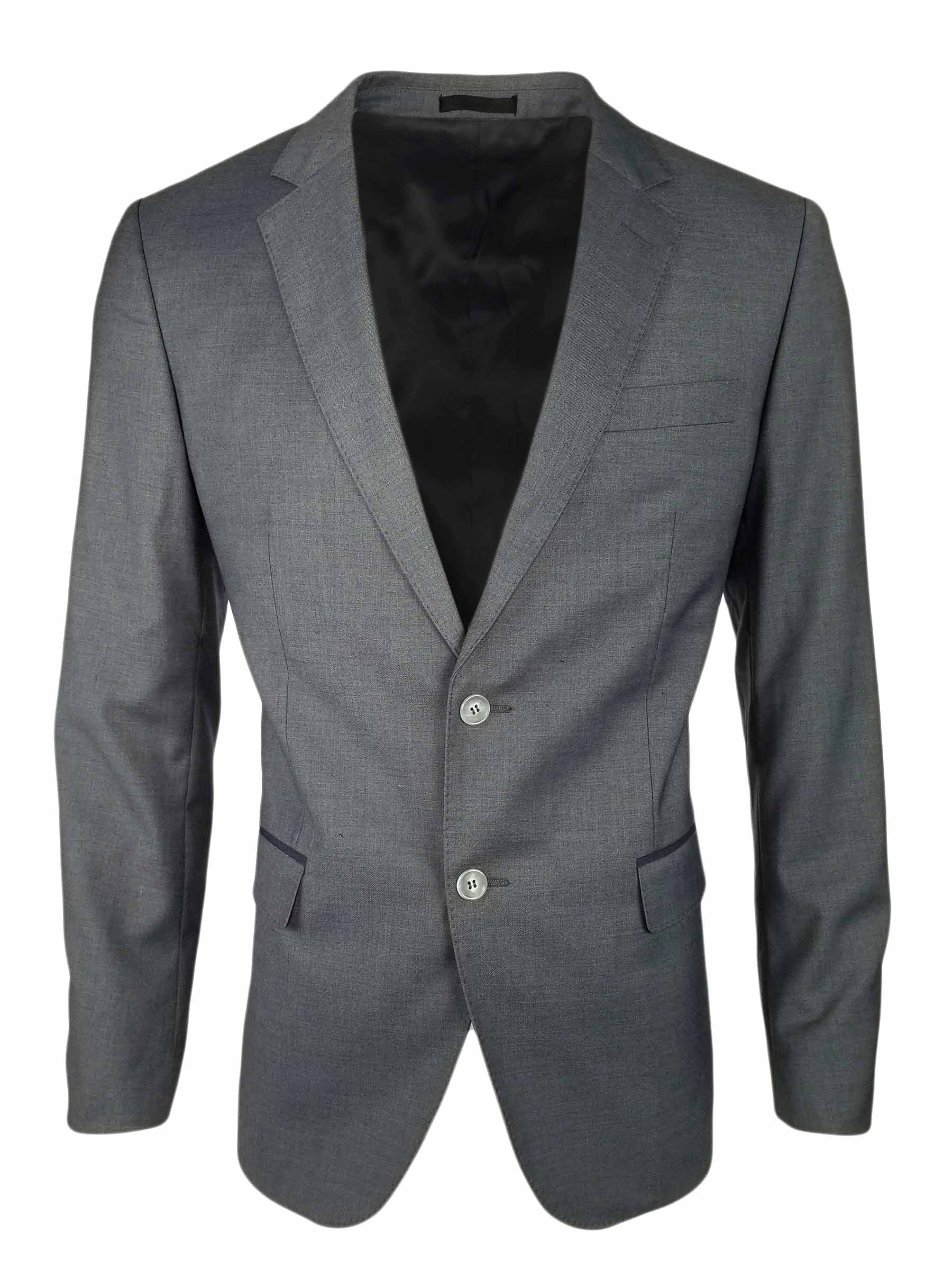 Men's Trim Jacket - Grey with Navy - Uniform Edit