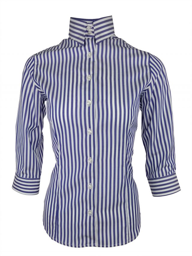 Bold Cobalt Stripe Three Quarter Sleeve 