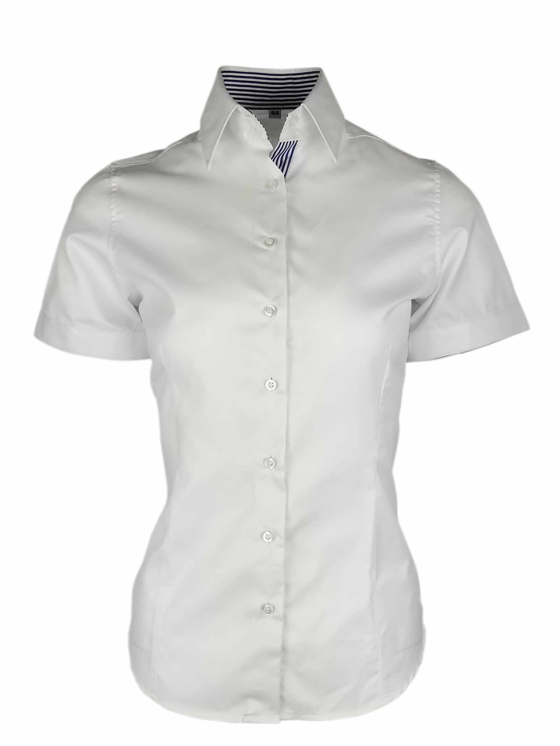 Women's Cobalt and Blue Stripe Contrast - Short Sleeve | Uniform Edit