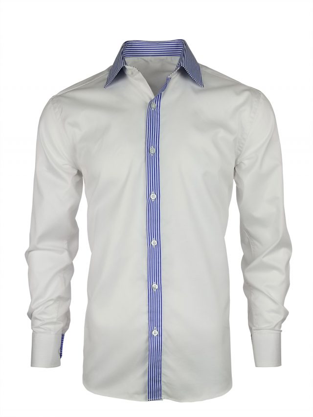 Men's White Dynamic Blue Stripe 