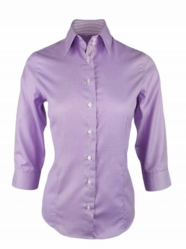 Purple Stripe Contrast Shirt 