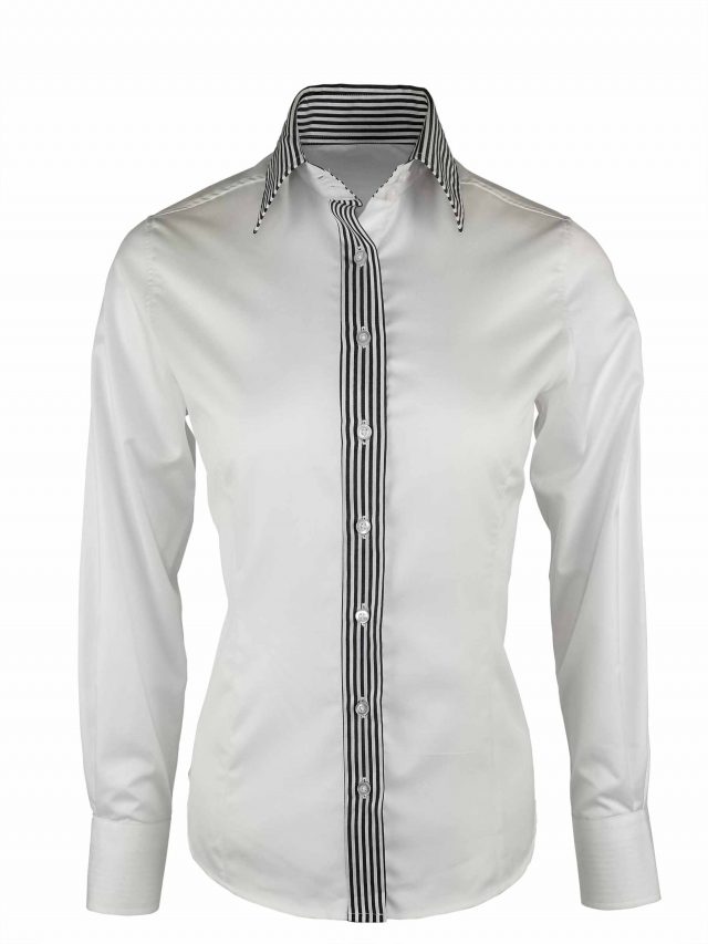 Women's White Dynamic Black Stripe 