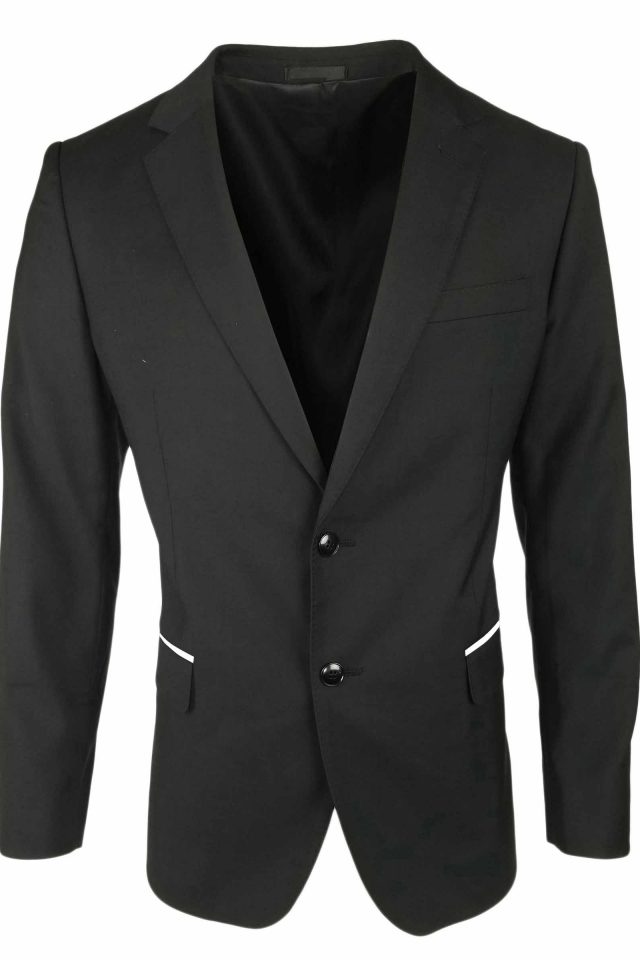 Men's Trim Jacket - Black with White - Uniform Edit