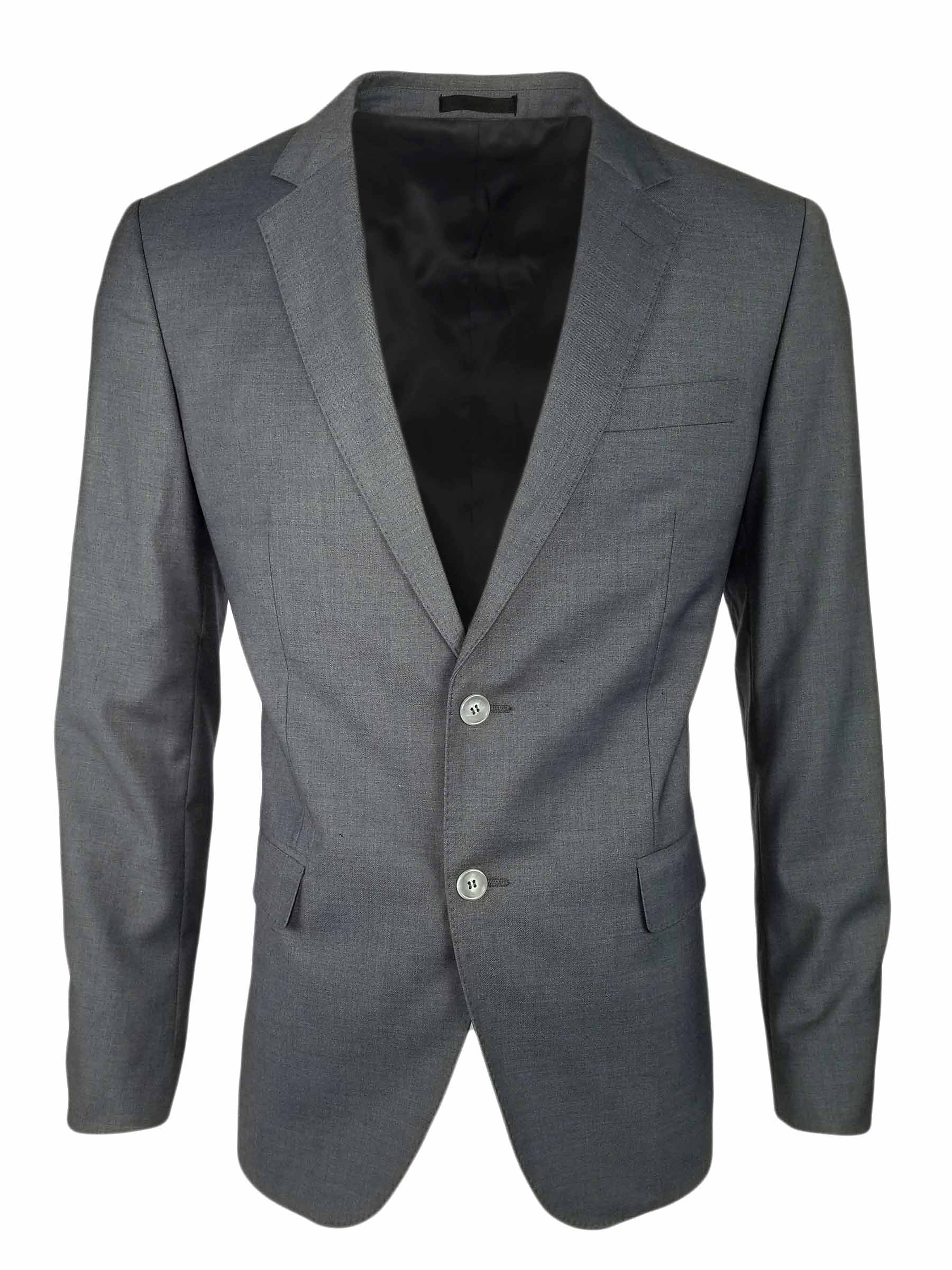 Men's 2 Button Wool Blend Jacket - Grey - Uniform Edit