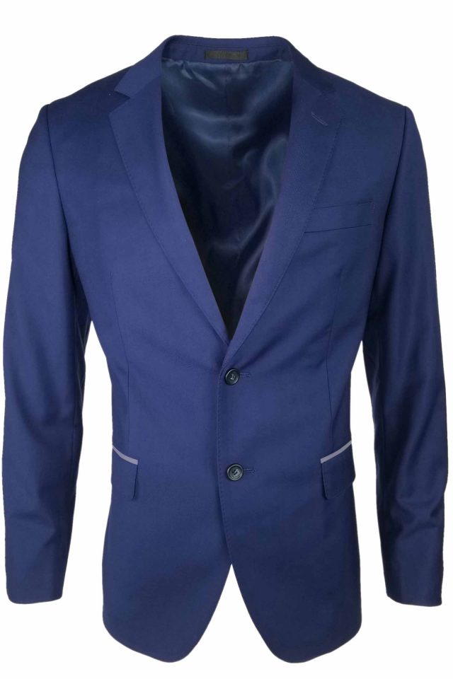 Men's Trim Jacket - Royal with Grey