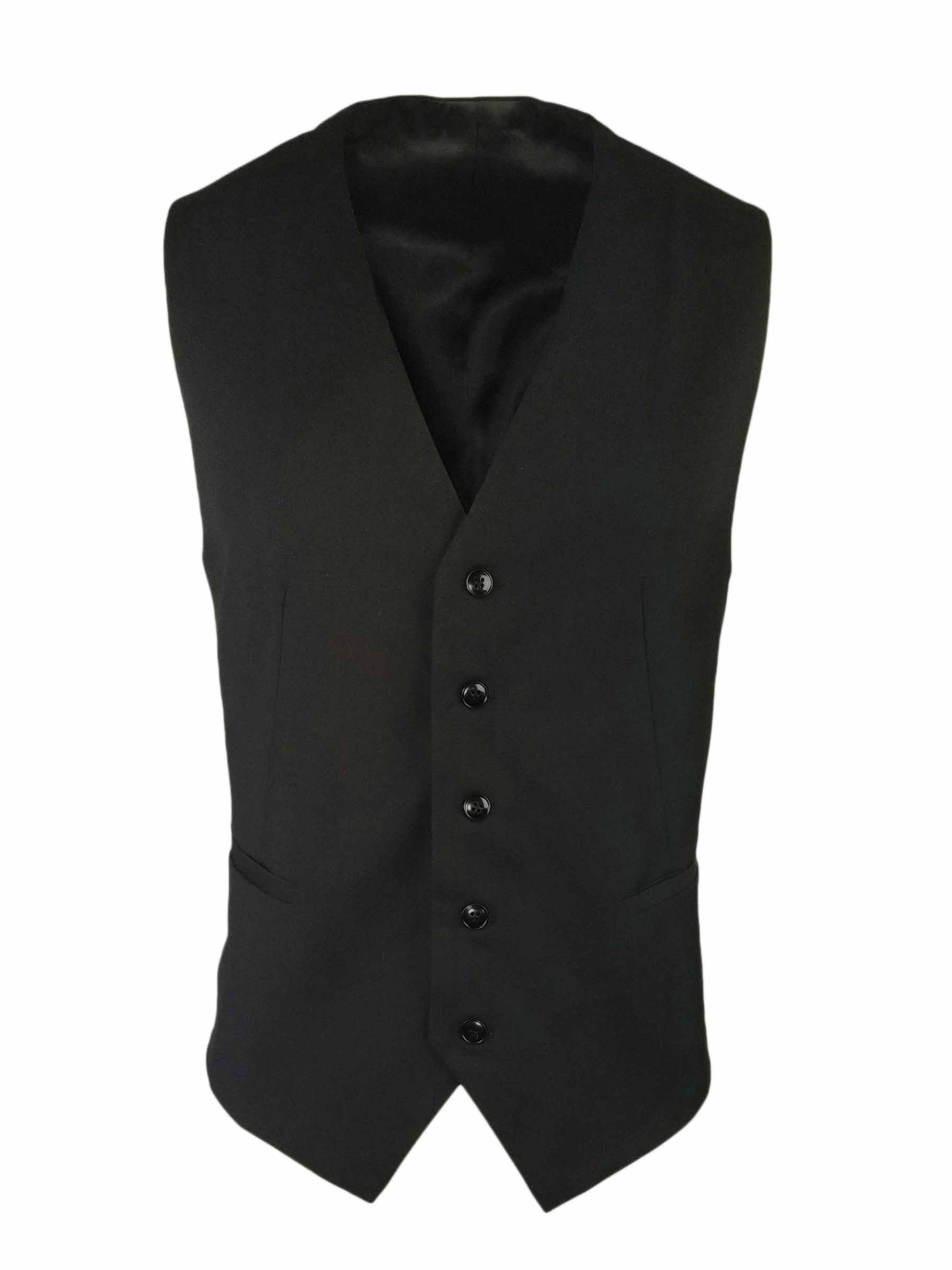 Men's Vest - Black Wool Blend - Uniform Edit