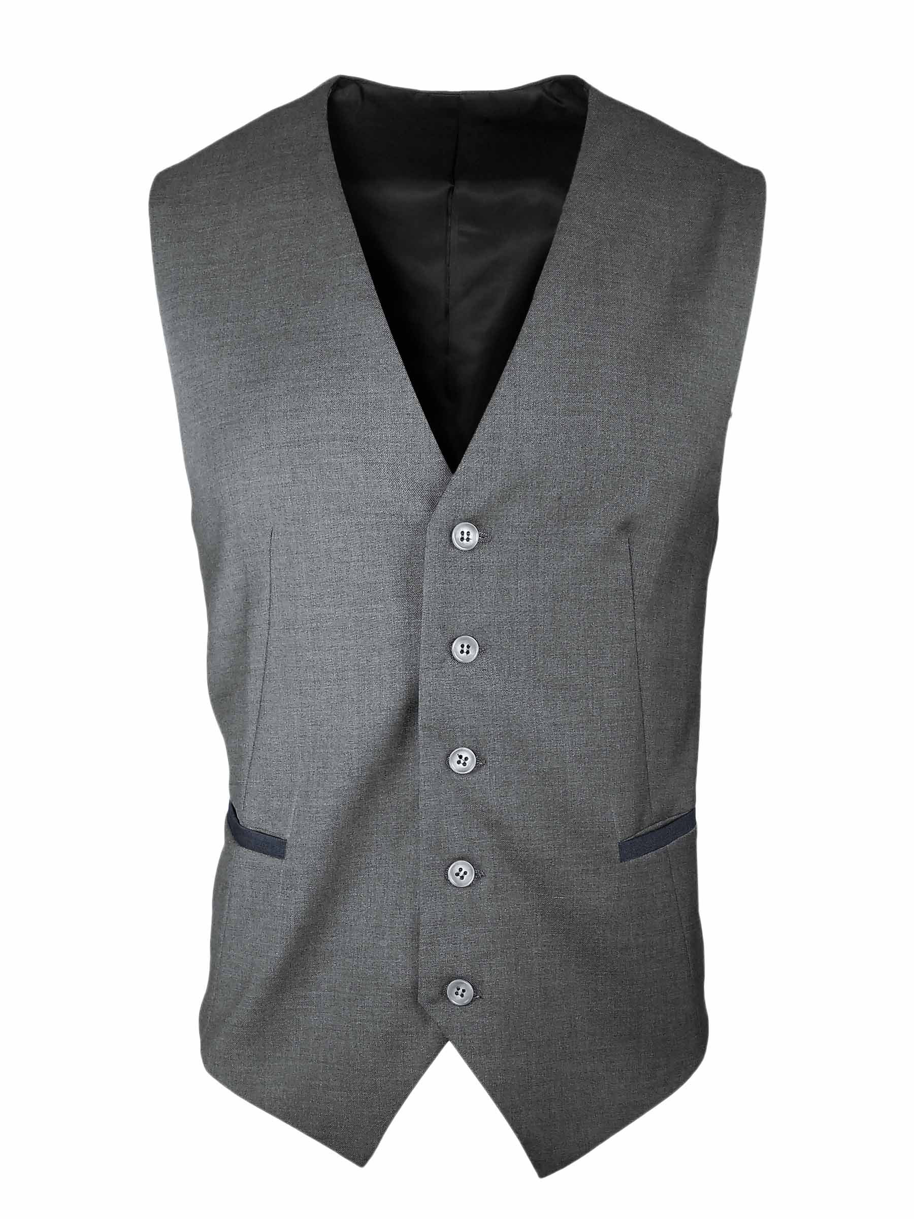 Men's Trim Vest - Grey with Navy - Uniform Edit