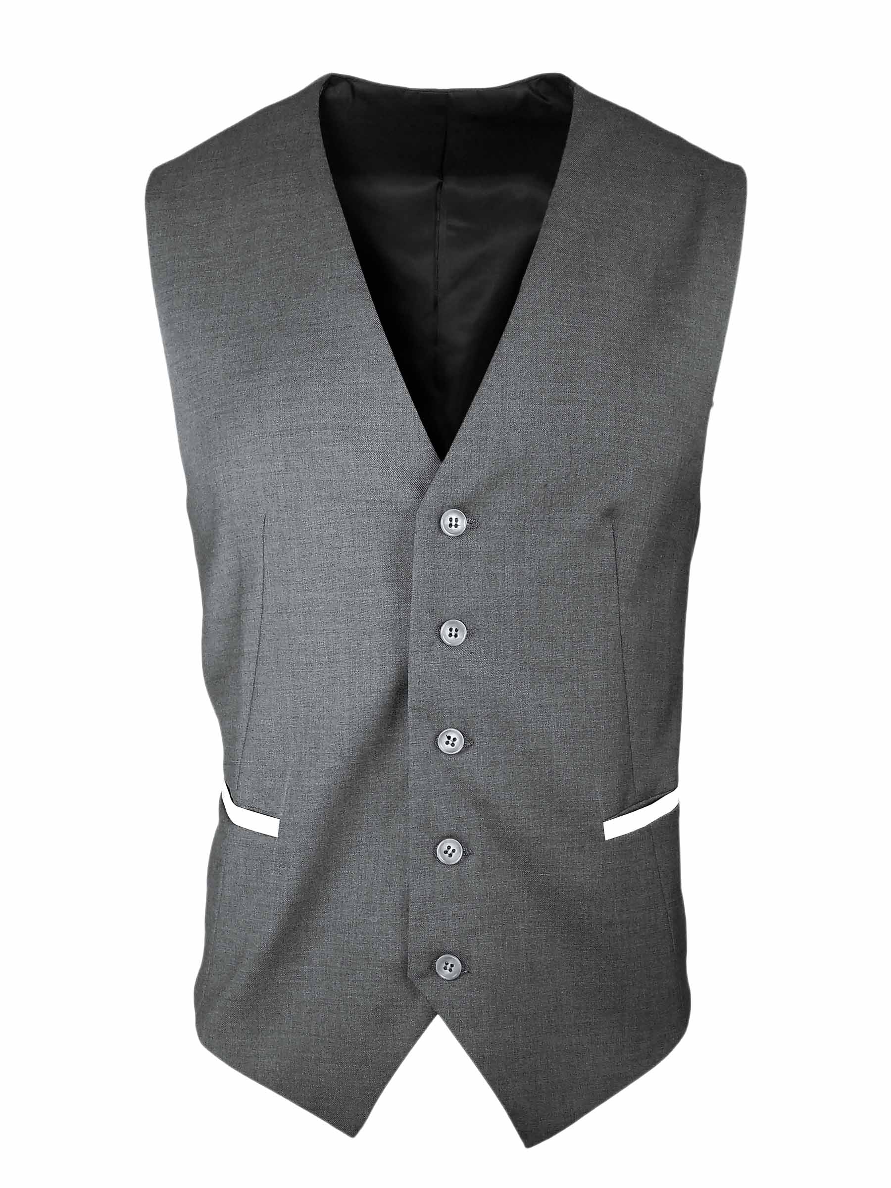 Men's Trim Vest - Grey with White - Uniform Edit