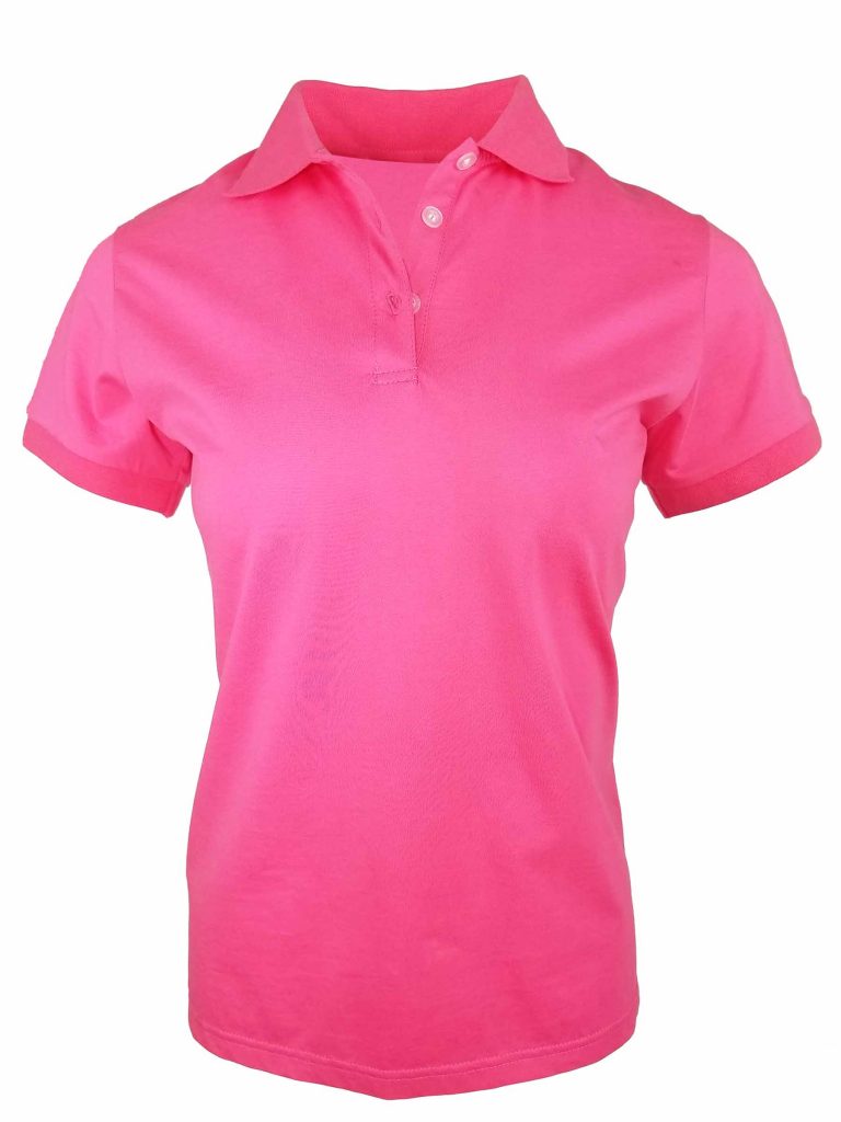 Fuchsia Semi Fit Women's Cotton Polo T-Shirt By Being Human Clothing