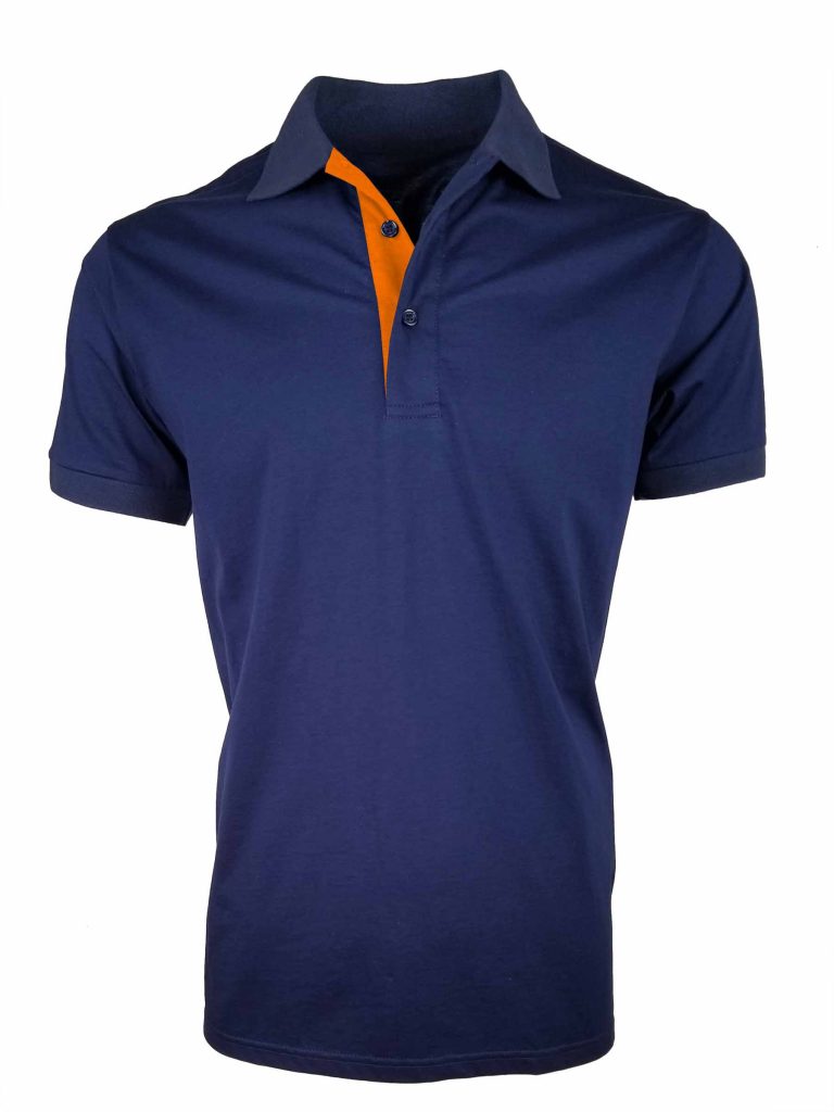 Men's Contrast Mercerized Polo - Orange - Uniform Edit