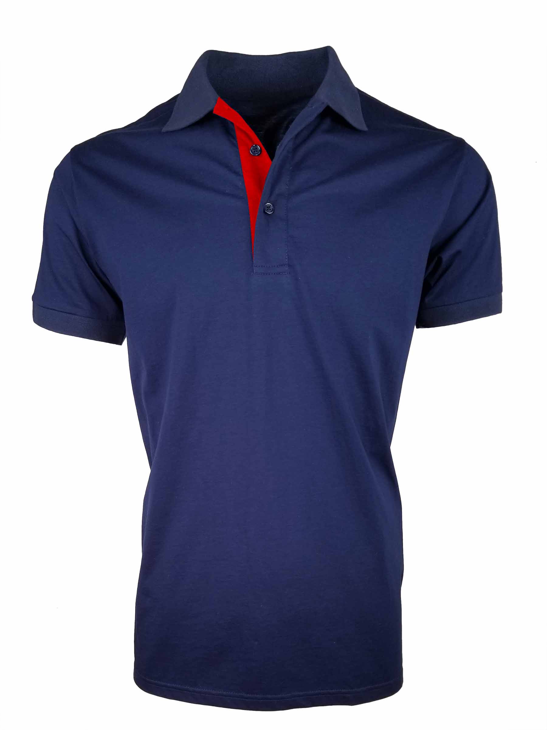 Men's Contrast Mercerized Polo - Navy - Uniform Edit