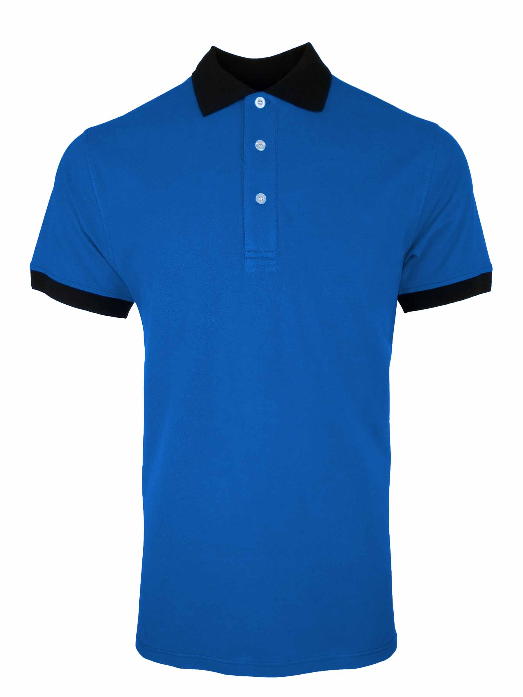 Men's Two Tone Pique Polo - Azzure and Black - Uniform Edit