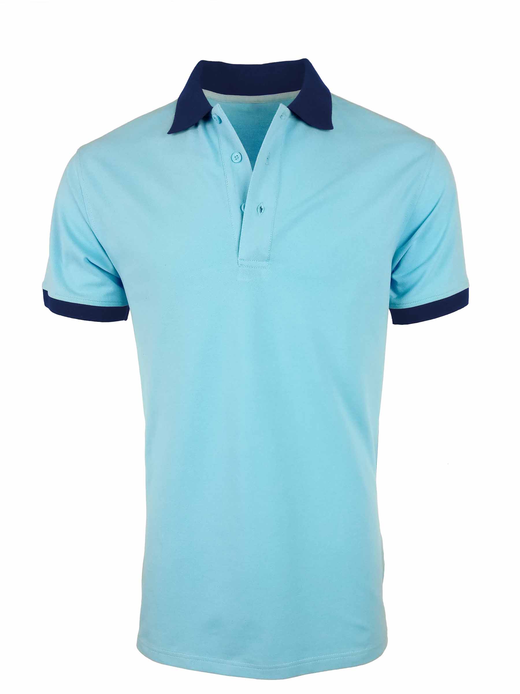 Men's Two Tone Pique Polo - Blue and Navy - Uniform Edit