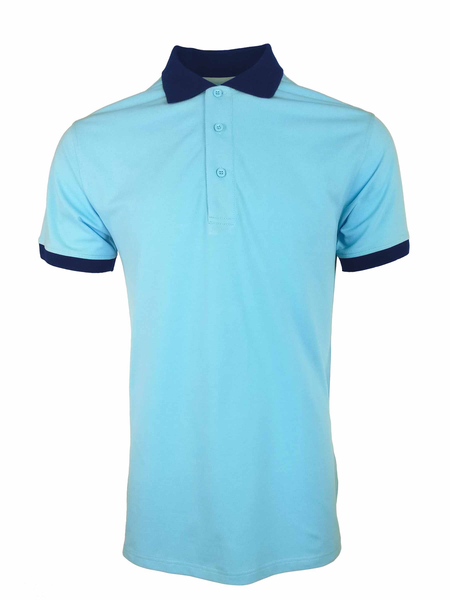 Men's Two Tone Pique Polo - Blue and Navy - Uniform Edit