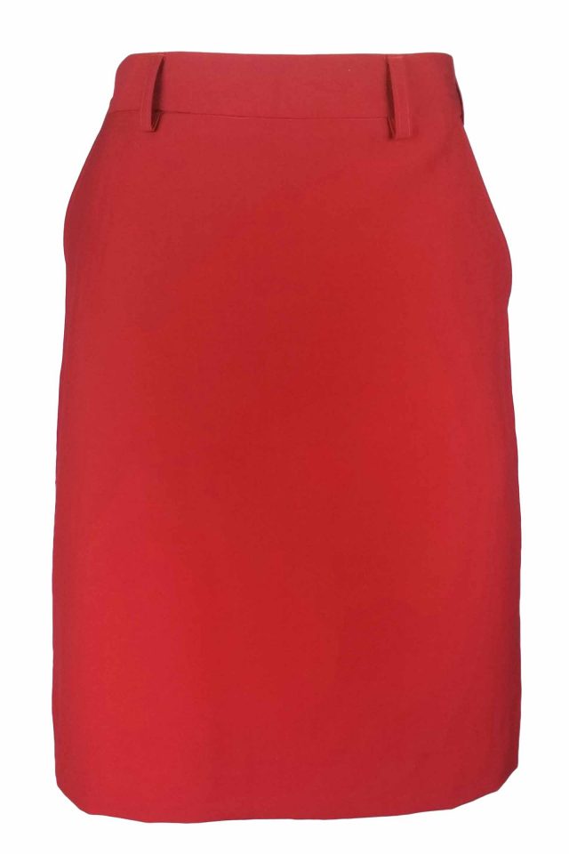 A-Line Skirt - Red Polyester - Uniform Edit