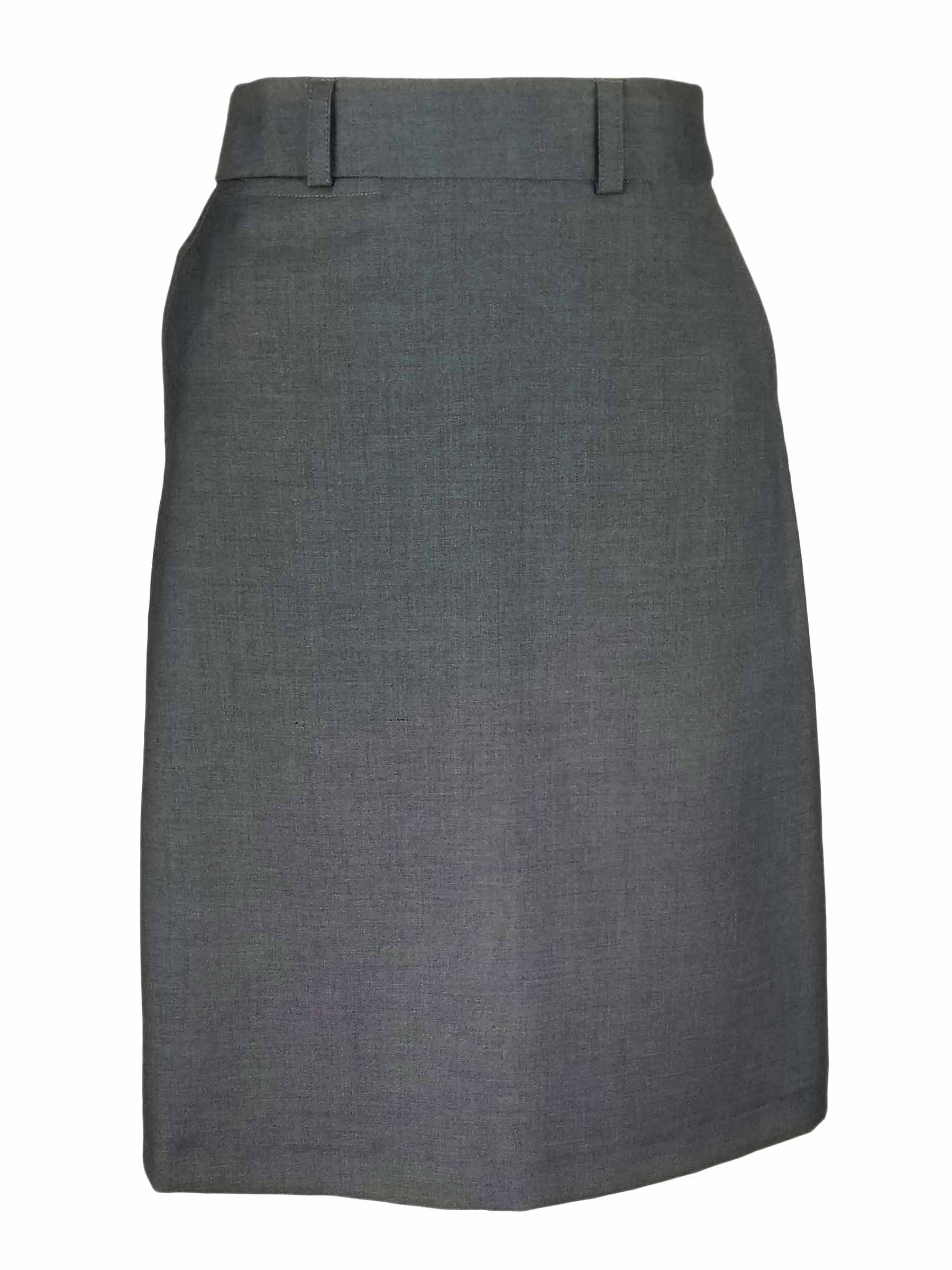 A-Line Skirt - Light Grey Wool Blend - Uniform Edit