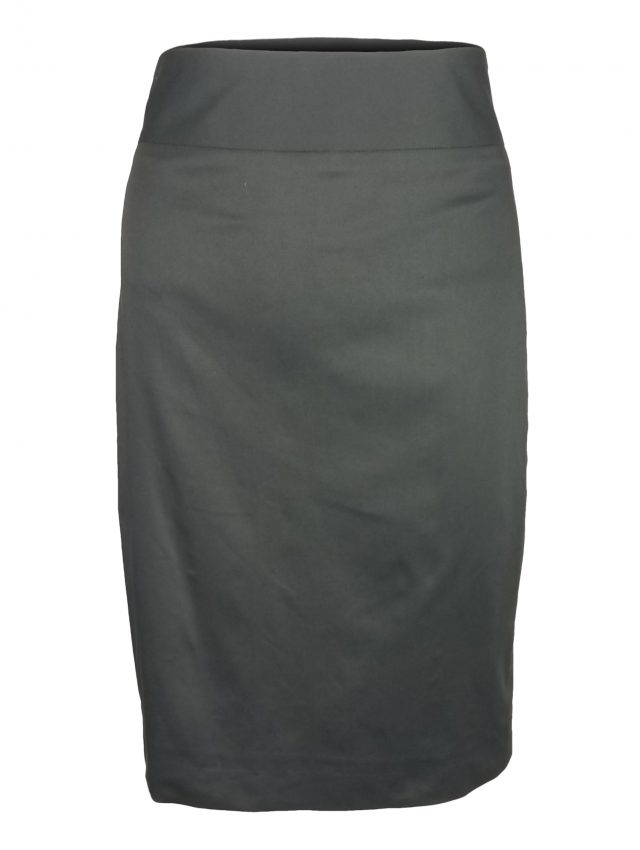 Straight Custom Cotton Skirt - Charcoal - Uniform Edit