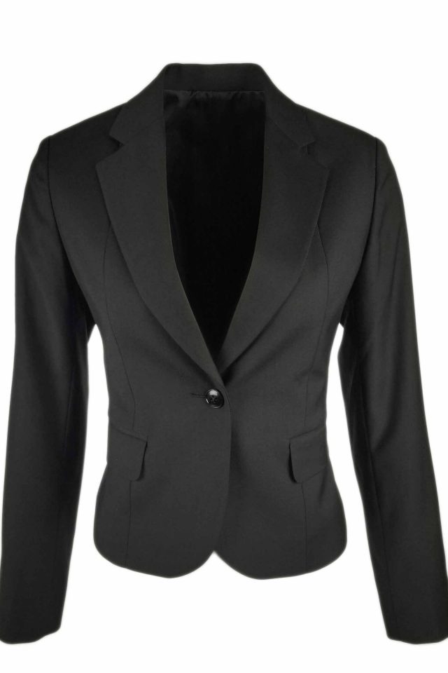 Women's Crop Wool Blend Jacket - Black - Uniform Edit
