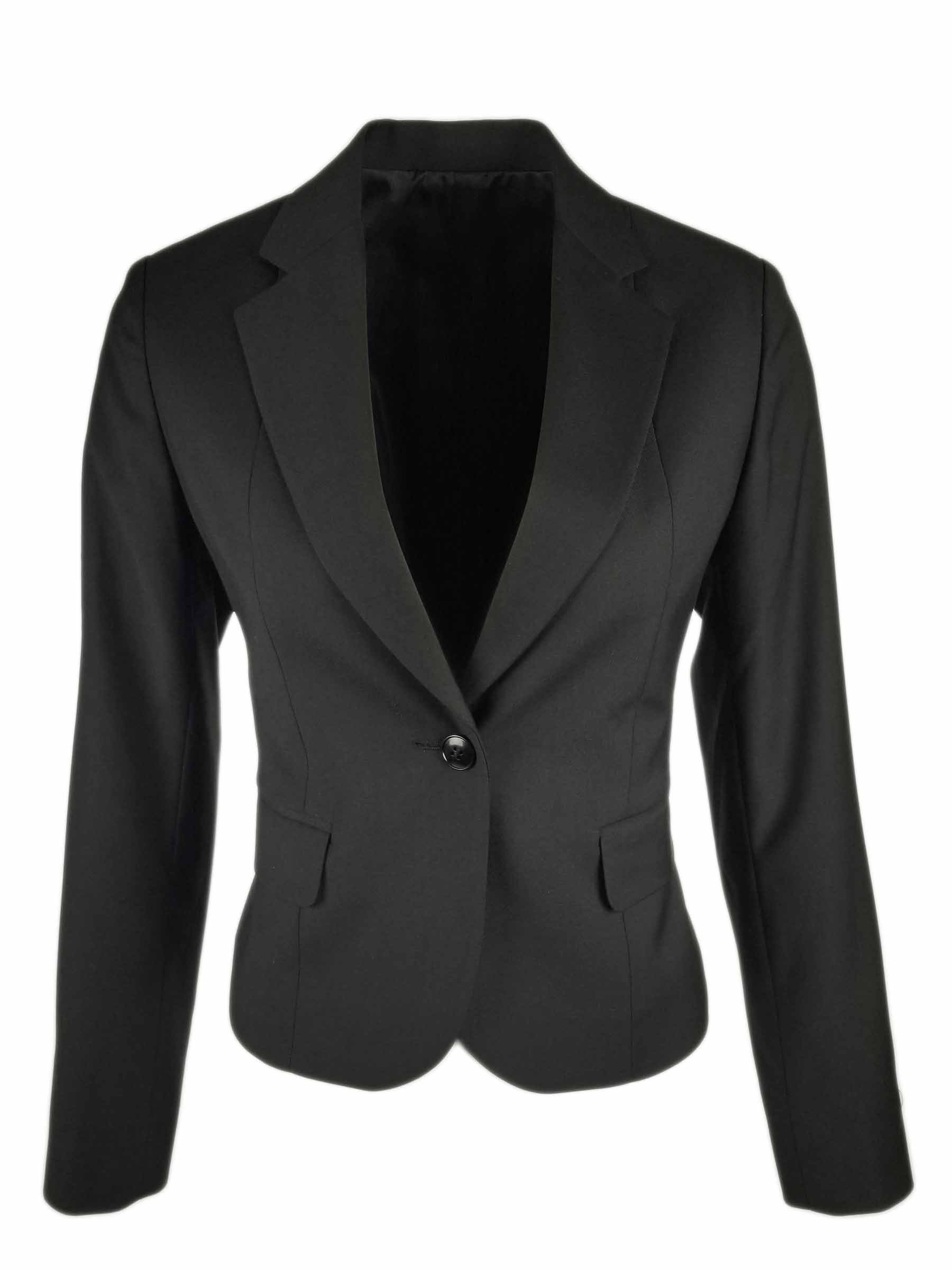 Women's Crop Wool Blend Jacket - Black - Uniform Edit