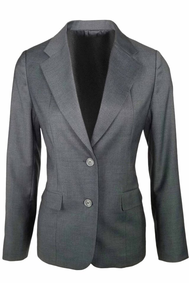 Women's 2 Button Wool Blend Jacket - Grey - Uniform Edit