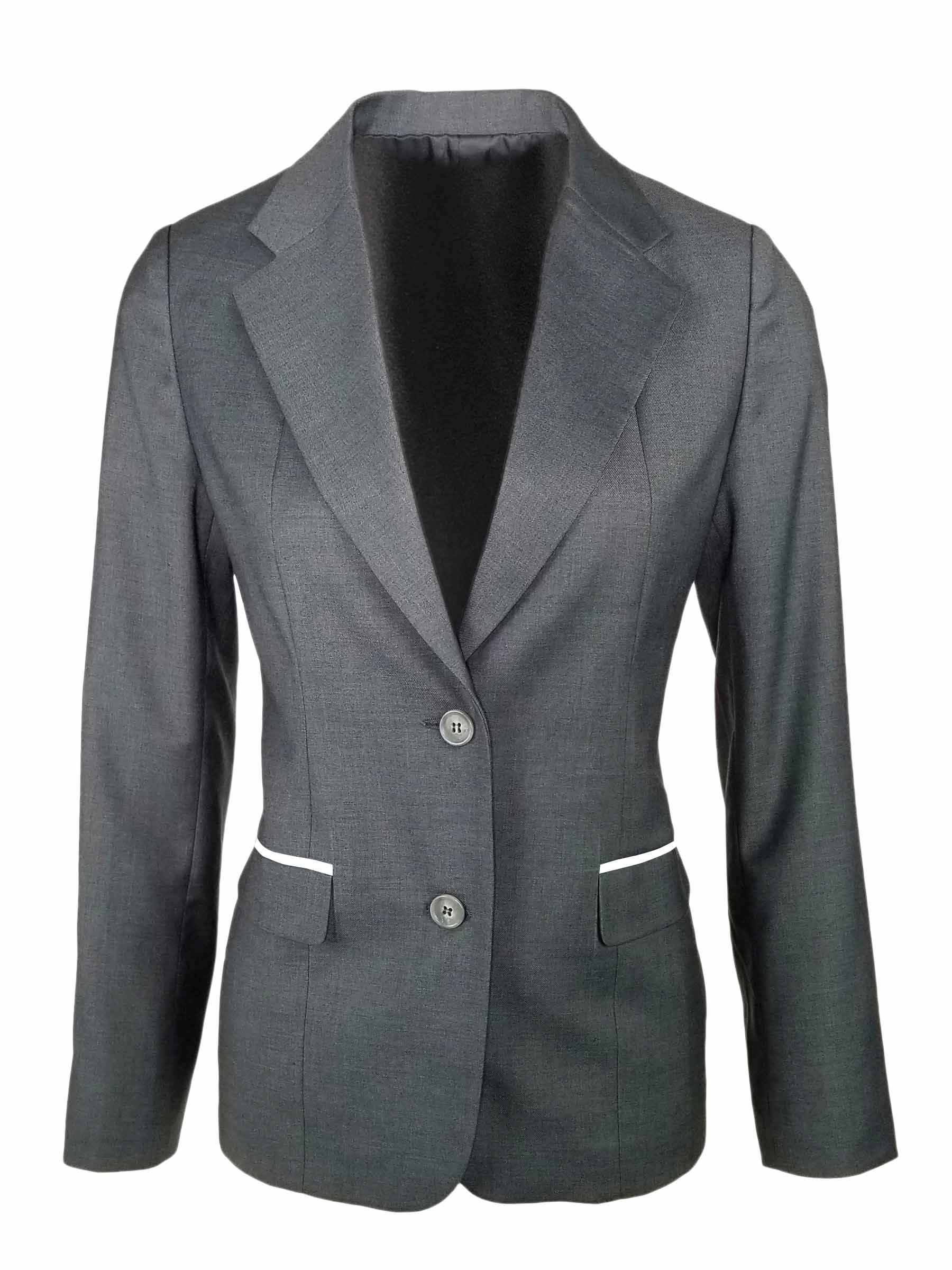 Women's Trim Jacket - Light Grey with White - Uniform Edit