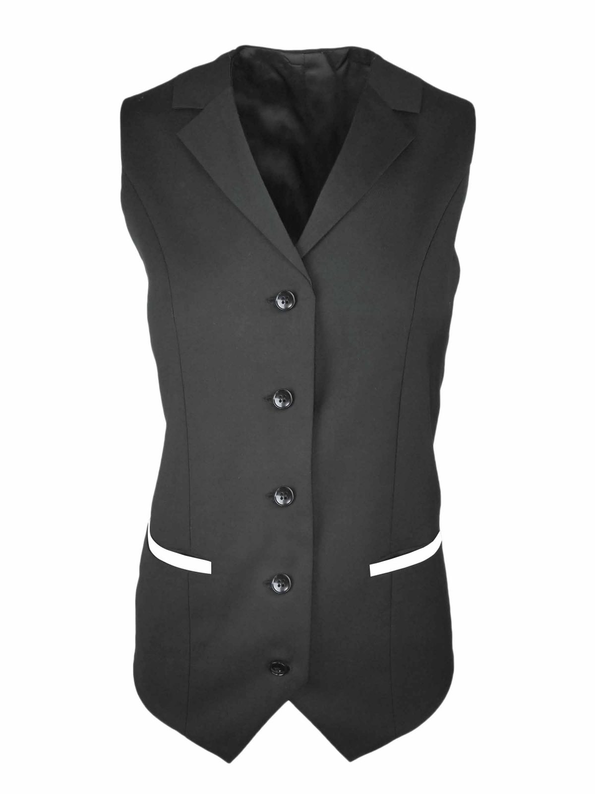 Women's Trim Collared Vest Charcoal with White Uniform Edit