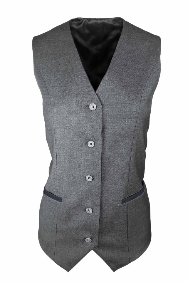 Women's Trim Vest - Grey with Navy - Uniform Edit