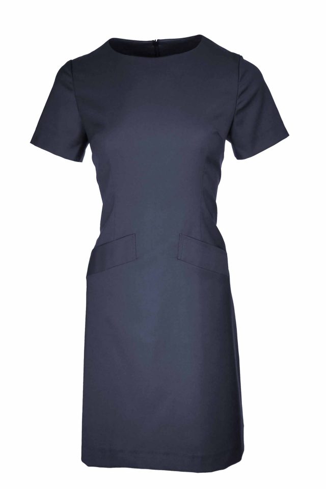 Giorga Short Sleeve A-Line Dress - Navy - Uniform Edit