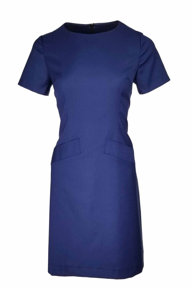 Giorga Short Sleeve A-Line Dress - Royal - Uniform Edit