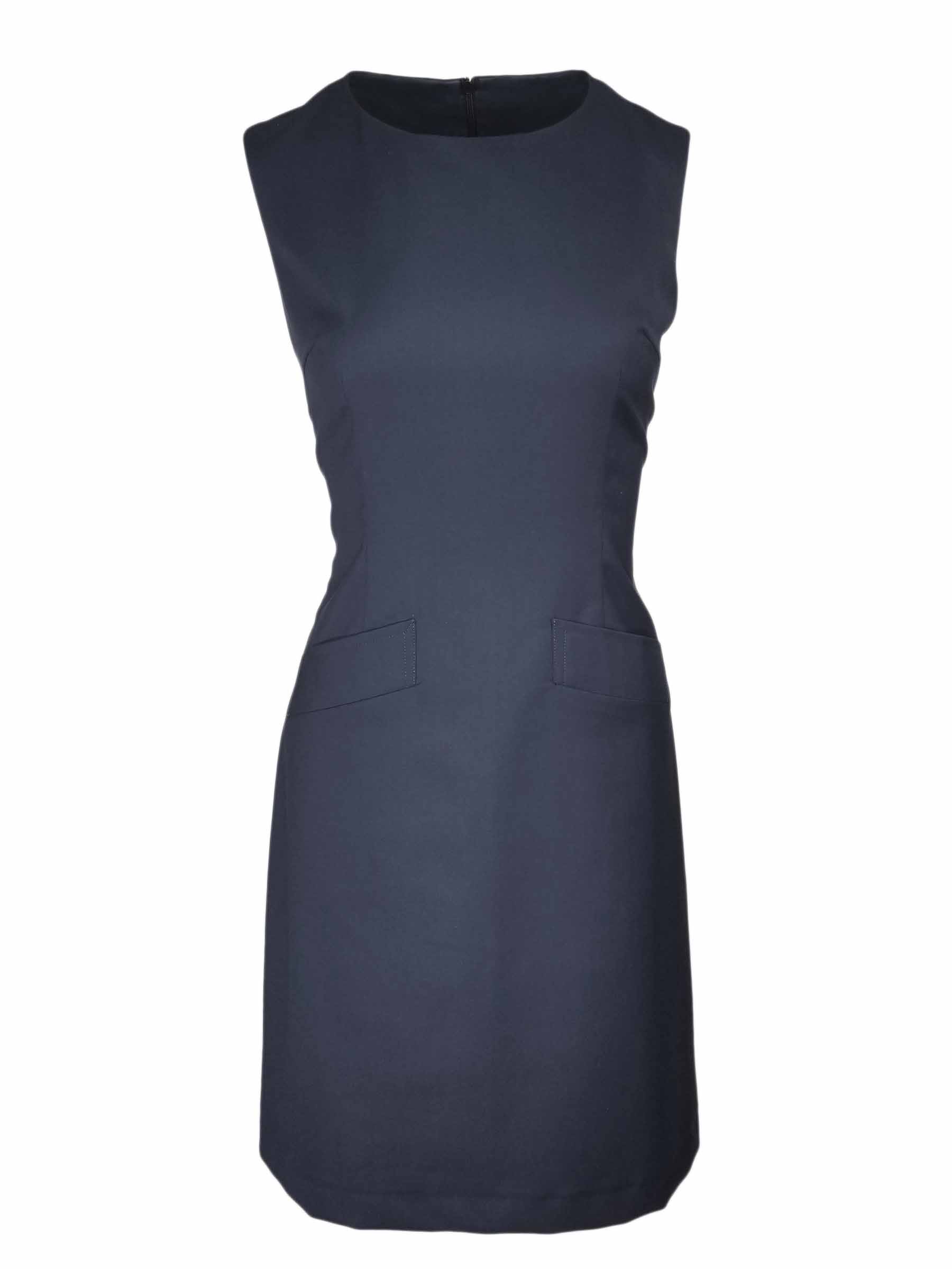 Giorga Sleeveless A-Line Dress - Navy | Uniform Edit