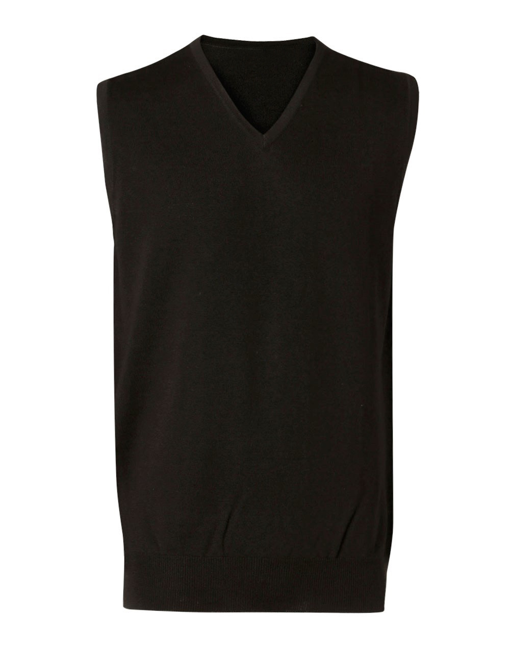 Men's Knitwear V-Neck Vest - Black - Uniform Edit