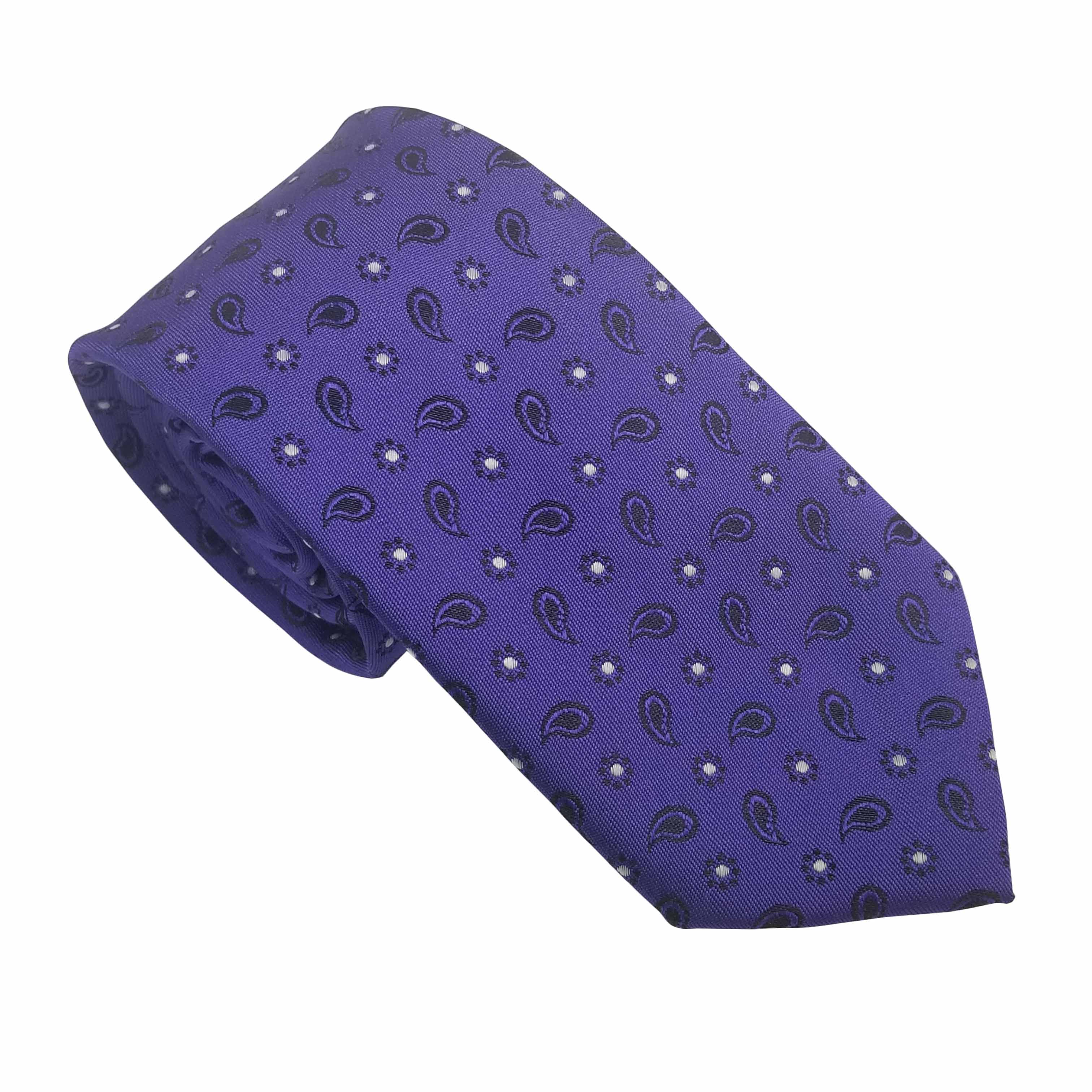 Uniform Tie Purple With Raindrop Pattern - Uniform Edit