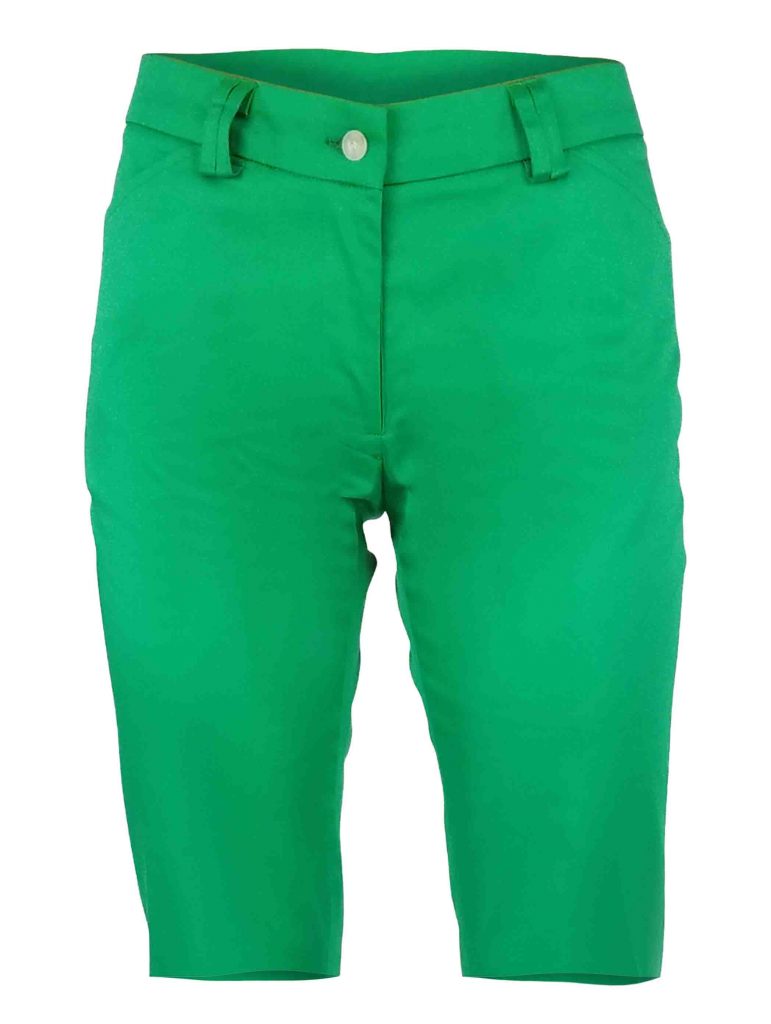 pink shirt green shorts