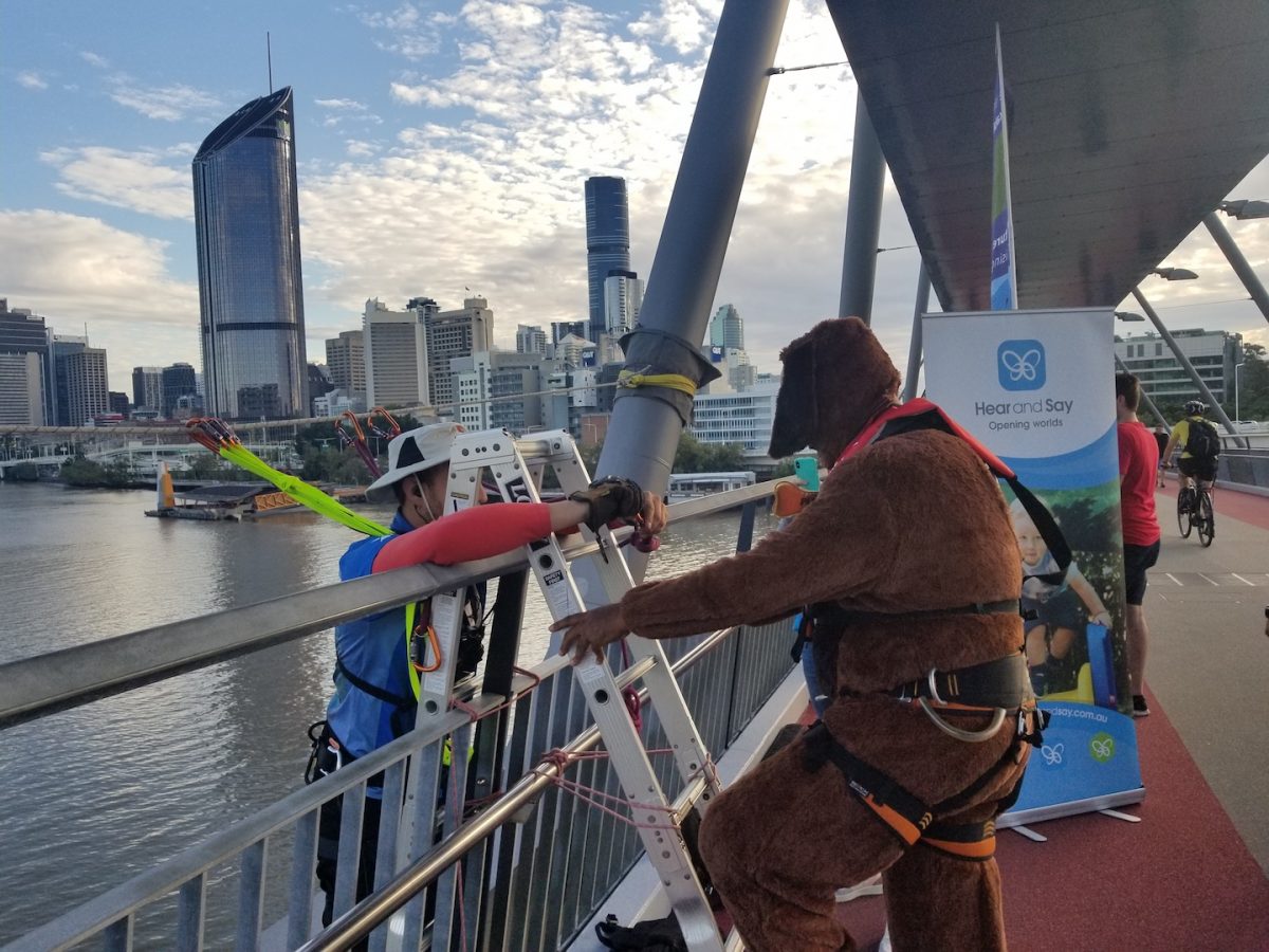Our Brand Dog Jumps Off The Goodwill Bridge For Charity Uniform Edit