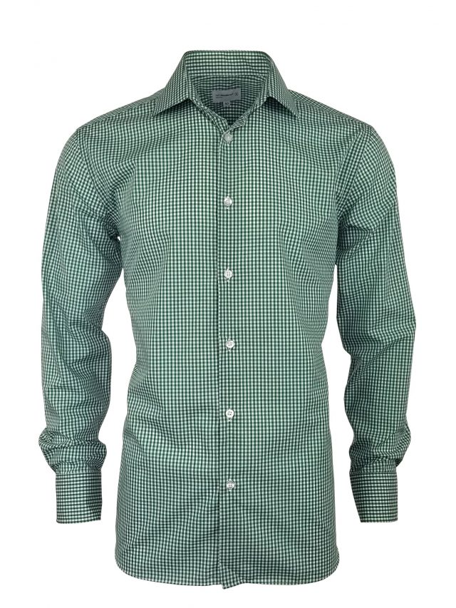 Green Mini Gingham Check Shirt Long 