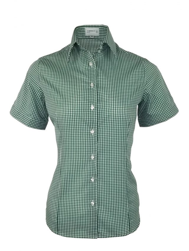 Green Mini Gingham Check Shirt Short 