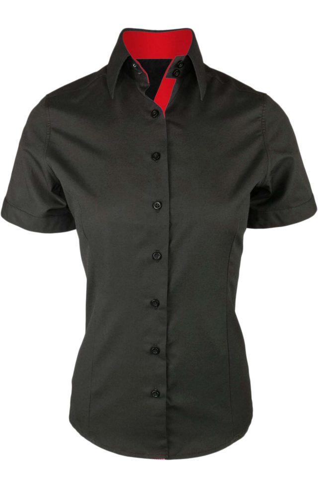 Women's Black with Red PC Contrast - Short Sleeve - Image 3