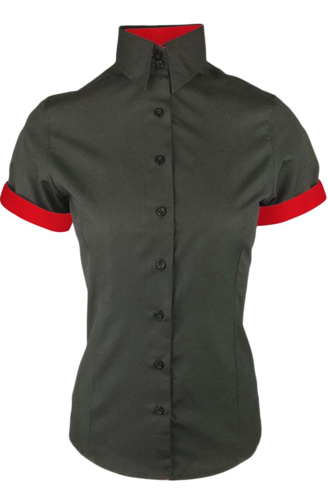 Women's Black with Red PC Contrast - Short Sleeve - Image 2
