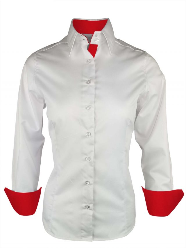 Women's White with Red PC Contrast 