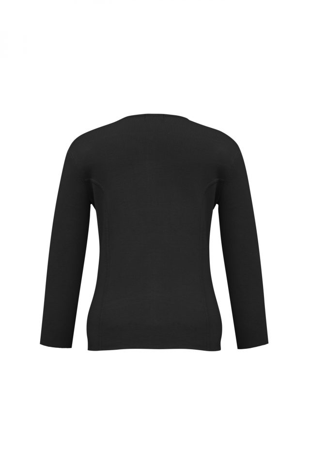 Ladies 2-Way Zip Cardigan Black - Image 3
