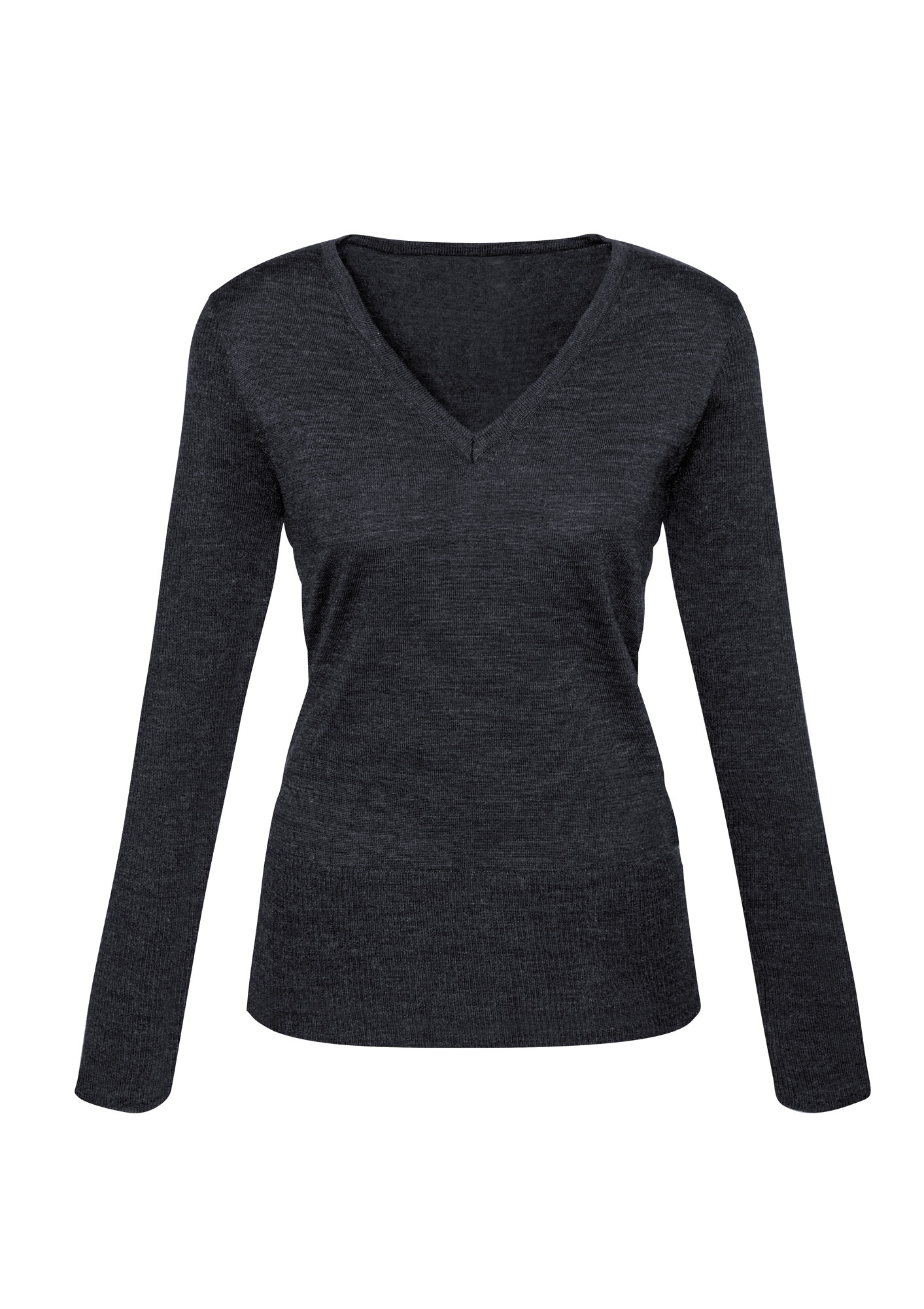 Ladies Milano V-Neck Jumper Charcoal - Uniform Edit